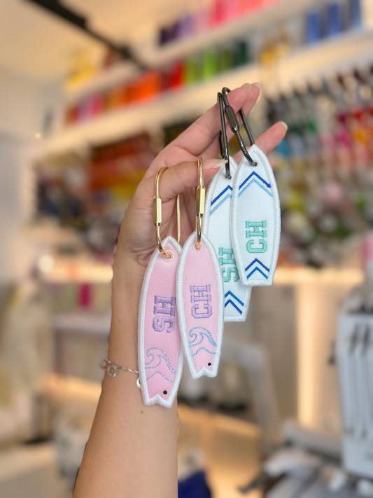 surfboard bag tag key chain