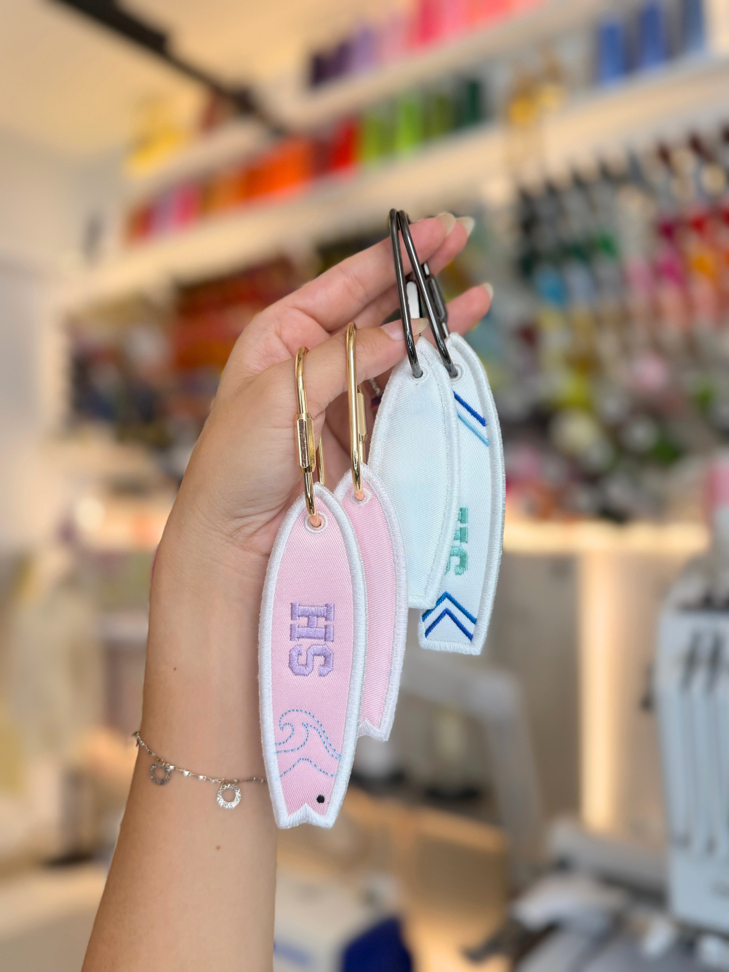 Instant Download | Surfboard ITH Bag Tag Embroidery File | 2 Styles & 2 Sizes