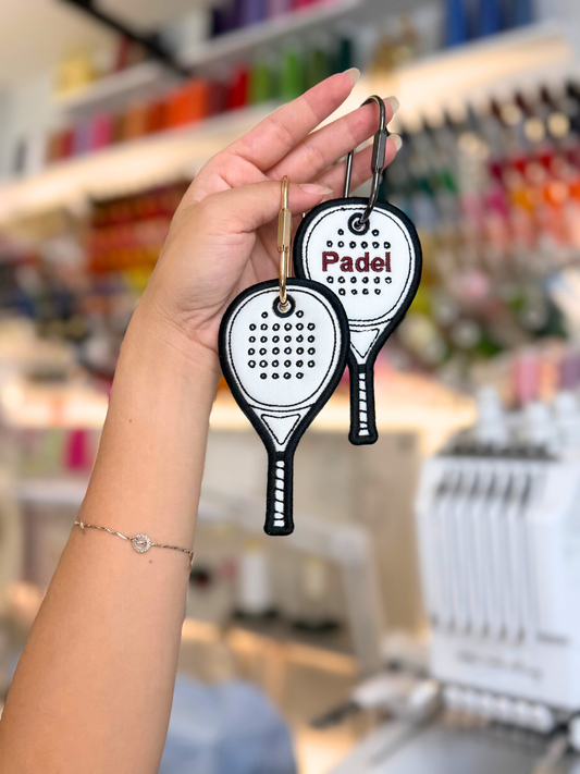Instant Download | Padel Racket ITH Bag Tag Embroidery File